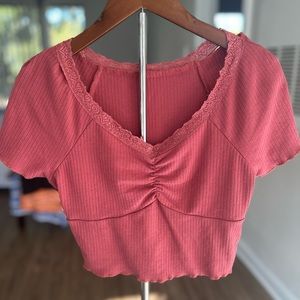 Super Cute Y2K Lace Sweetheart Crop Top